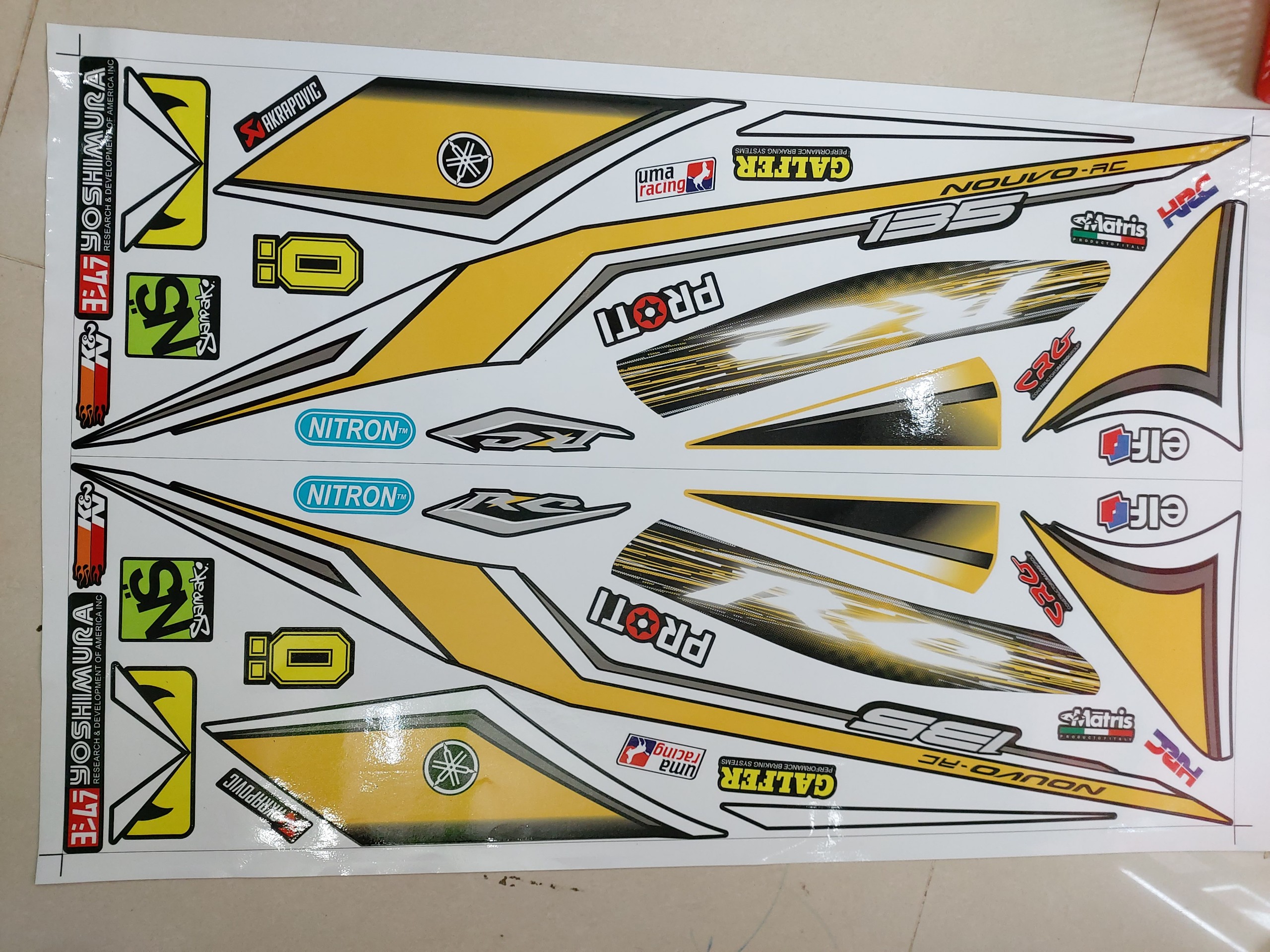 Tem nouvo 135 rc vàng đen