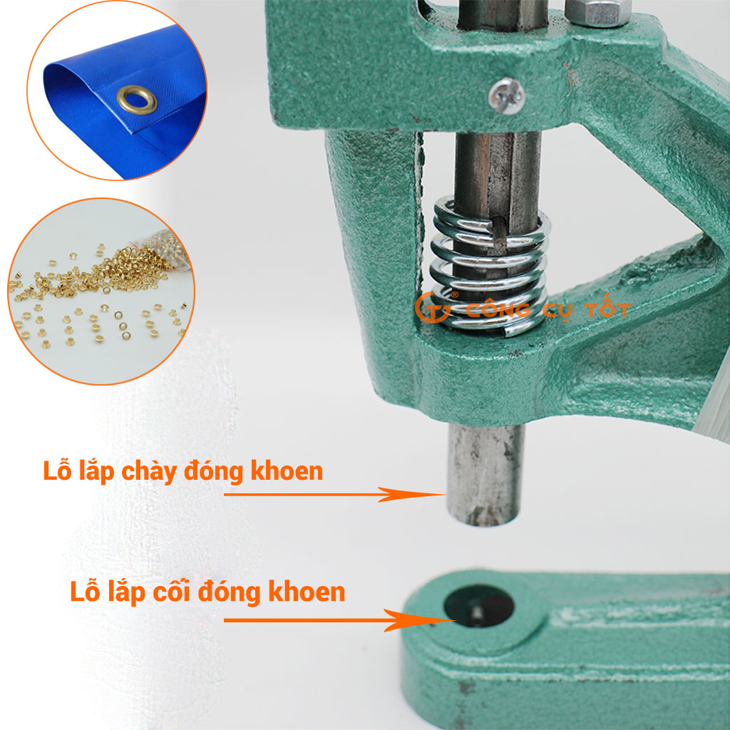 Máy đóng khoen bạt bằng tay GT371 ( chưa bao gồm cối đóng khoen) đến bấm lỗ
