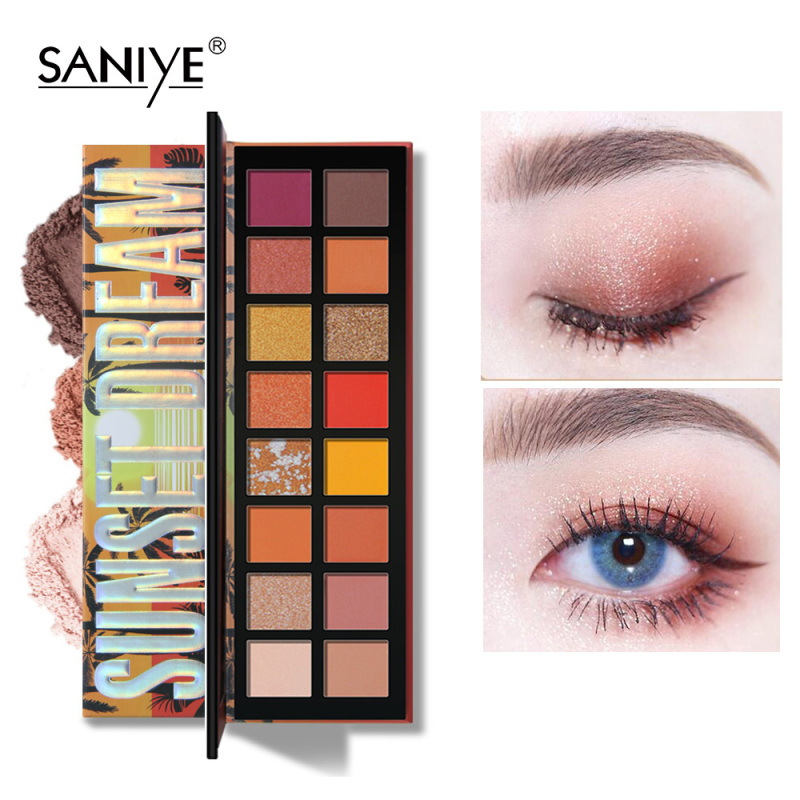 SANIYE Phấn mắt 16 màu thời trang mờ trang điểm mắt lung linh T096