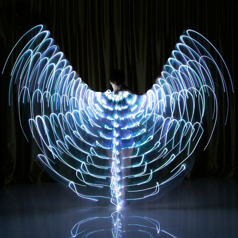 Led Dance Wing Glowing bướm dạ quang cánh belly dance trang phục Đảng huỳnh quang cho thấy cho người lớn