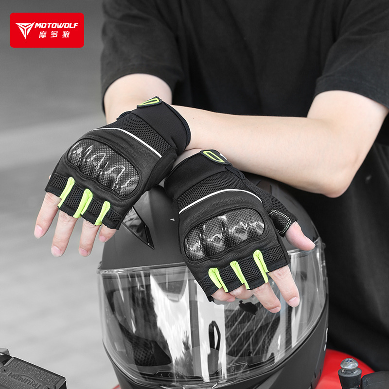 Găng tay xe máy cụt ngón MOTOWOLF MDL0327
