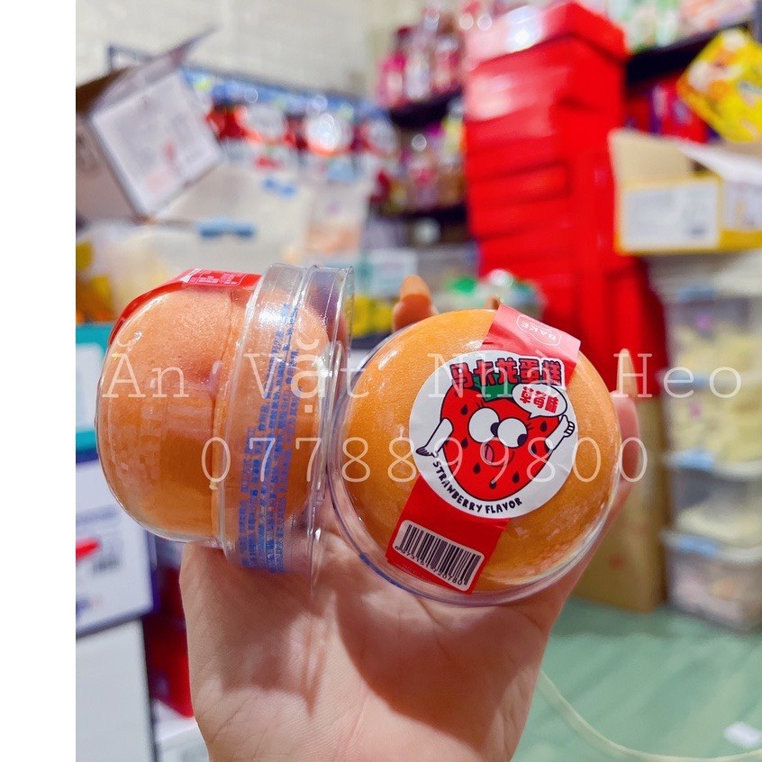 [Hoàn tiền 10%] Bánh lông lan nhân kem macaron dâu ( 10 cái )