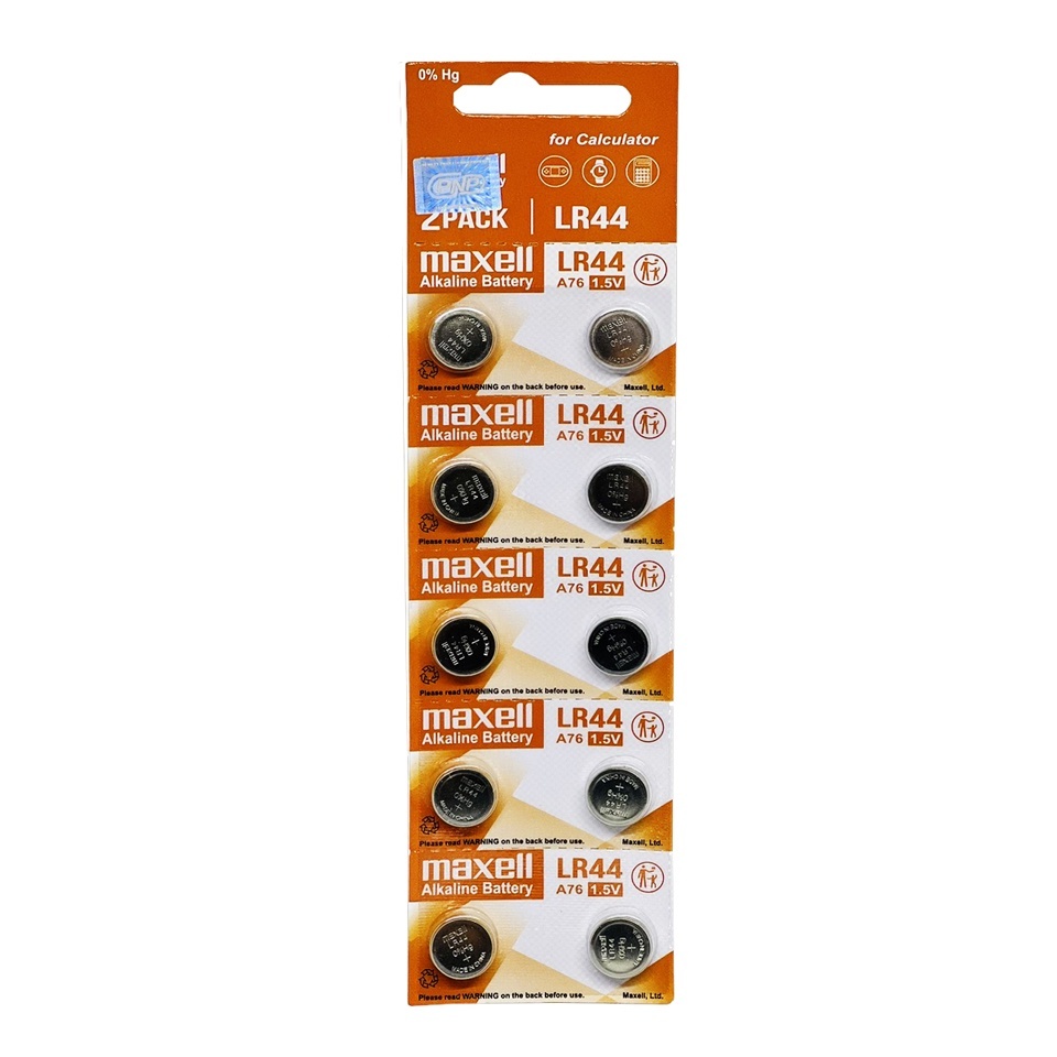 Pin LR44 A76 Maxell ( Vỉ 10 Viên)