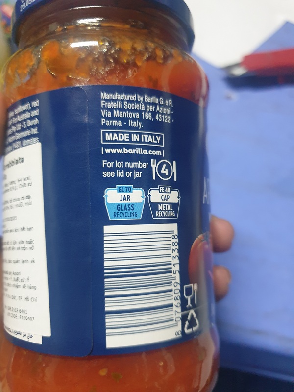 SỐT CÀ CHUA VỊ ỚT BARILLA ARRABBIATA 400G