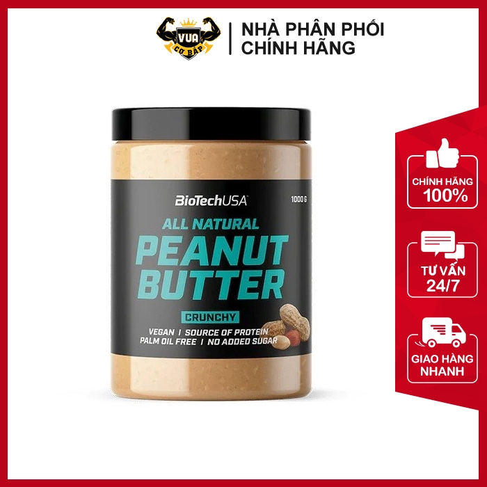 Bơ Đậu Phộng Peanut Butter BiotechUSA Date tháng 5 2023