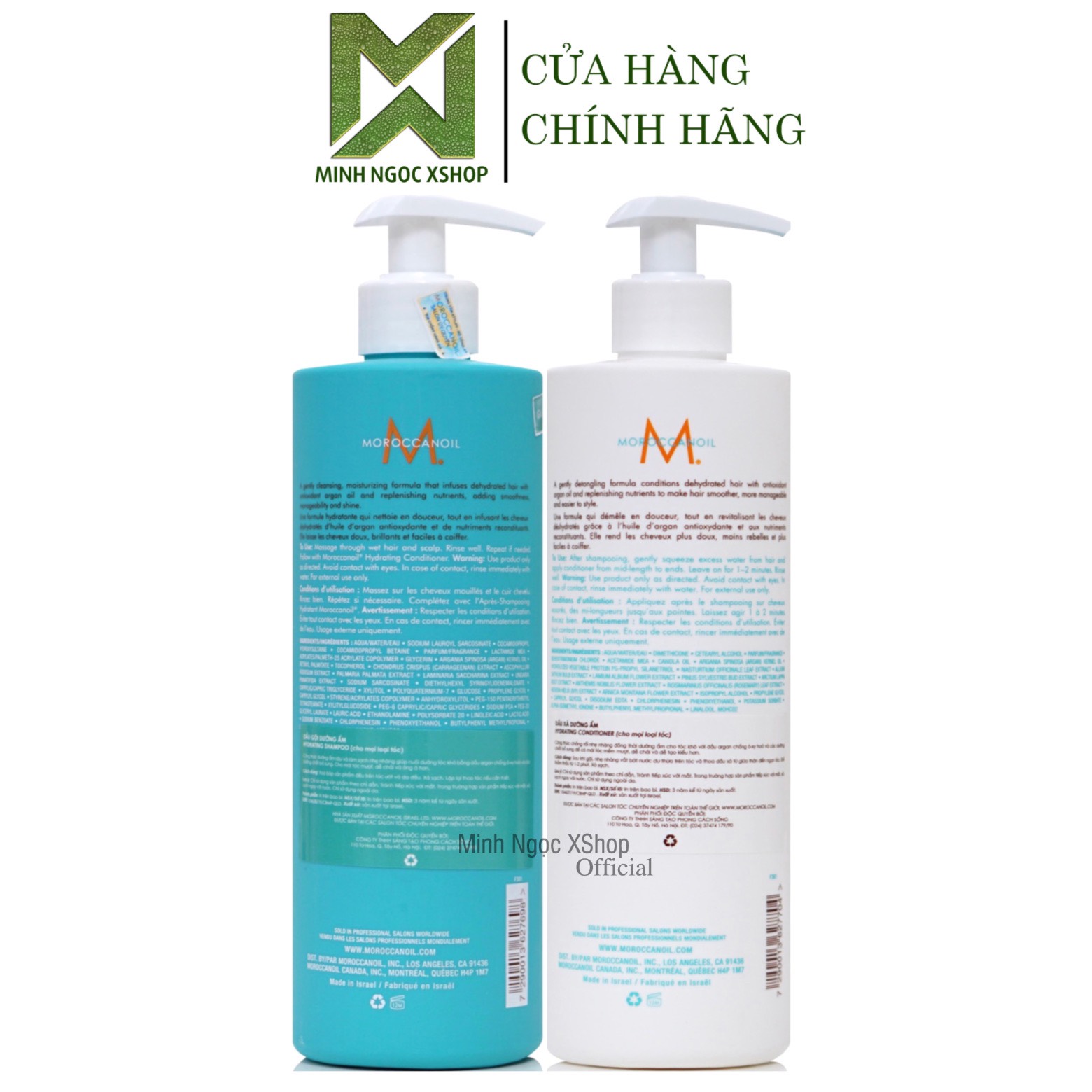 Dầu gội xả dưỡng ẩm Moroccanoil Hydration 500ML