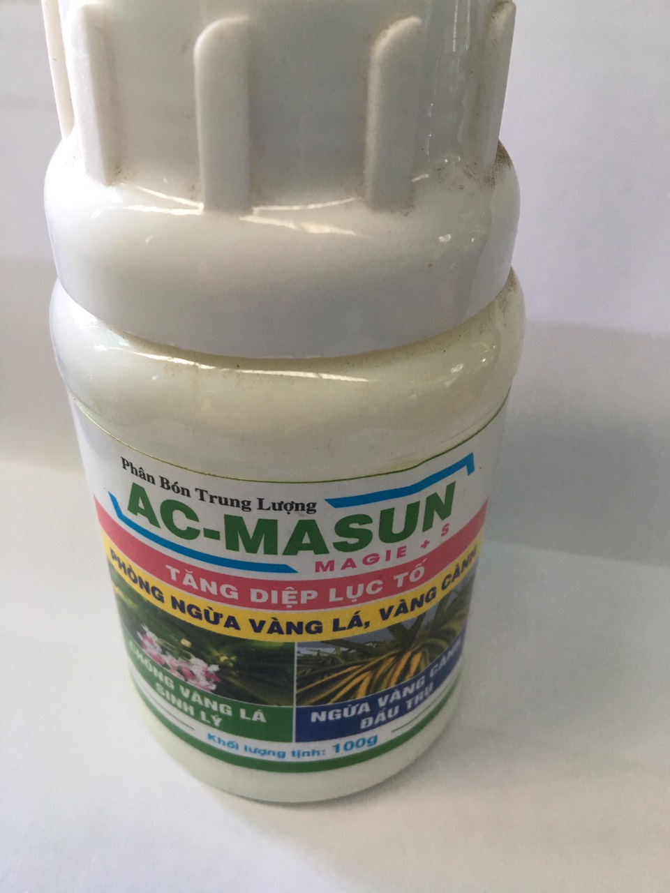 Phân bón trung lượng ac masun 100g ngăn ngừa vàng lá, vàng cành tăng diệp lục tố