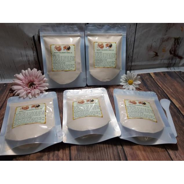 1kg Bột mặt nạ Dẻo Vàng collagen 24k (vàng sâm) handmade