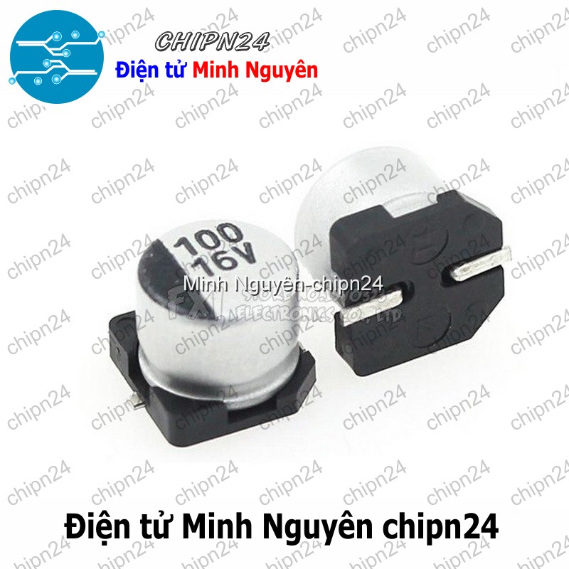 [10 con] (K292) Tụ nhôm 100uF 16V 6.3x5.4mm (SMD Dán) - HH003515