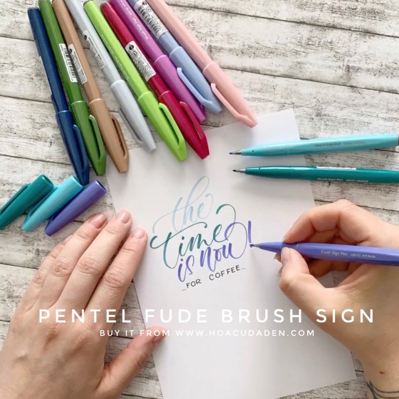 [HCM]Bút Pentel Fude Touch Brush Sign Màu Mới (Bán Lẻ)