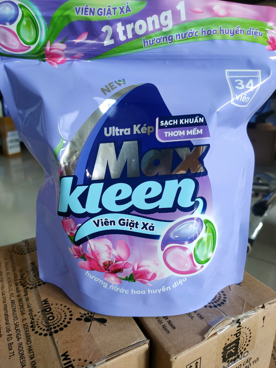Túi Viên Giặt Xả MaxKleen 2 Trong 1 (34 Viên/Túi)