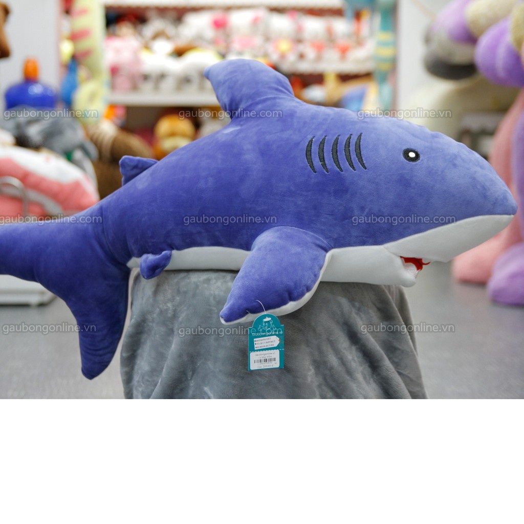 (HOT)Gấu bông cá mập vải 4 chiều size 50cm