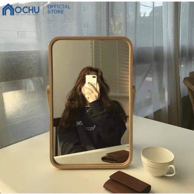 Gương Để Bàn OCHU Khung Gỗ - Mini Mirror - Natural