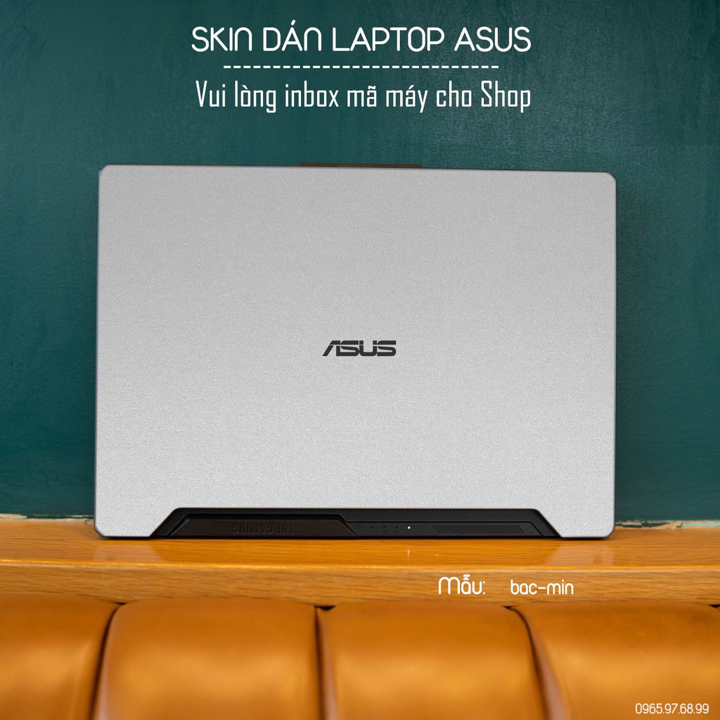 Skin Dán Laptop Asus Màu Chrome Bạc Mịn