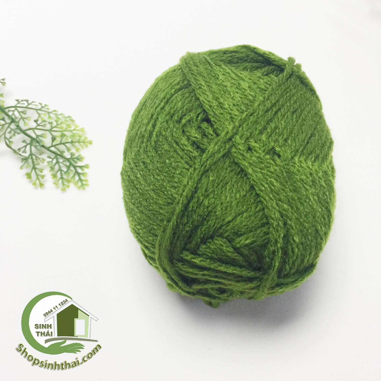 [HCM]Len sợi đan móc màu xanh rêu