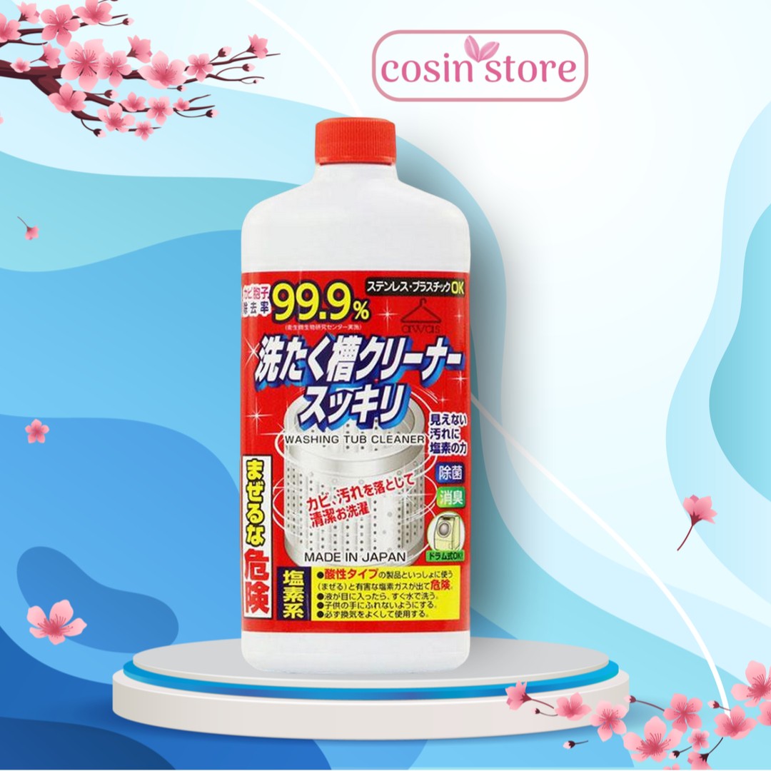 Nước tẩy lồng máy giặt Papai Nhật Bản 550g giúp khử mùi làm sạch máy giặt shop Cosin Store
