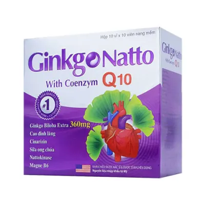Ginko Natto Q10 360mg ngăn ngừa đột quỵ ( hộp 100 viên )