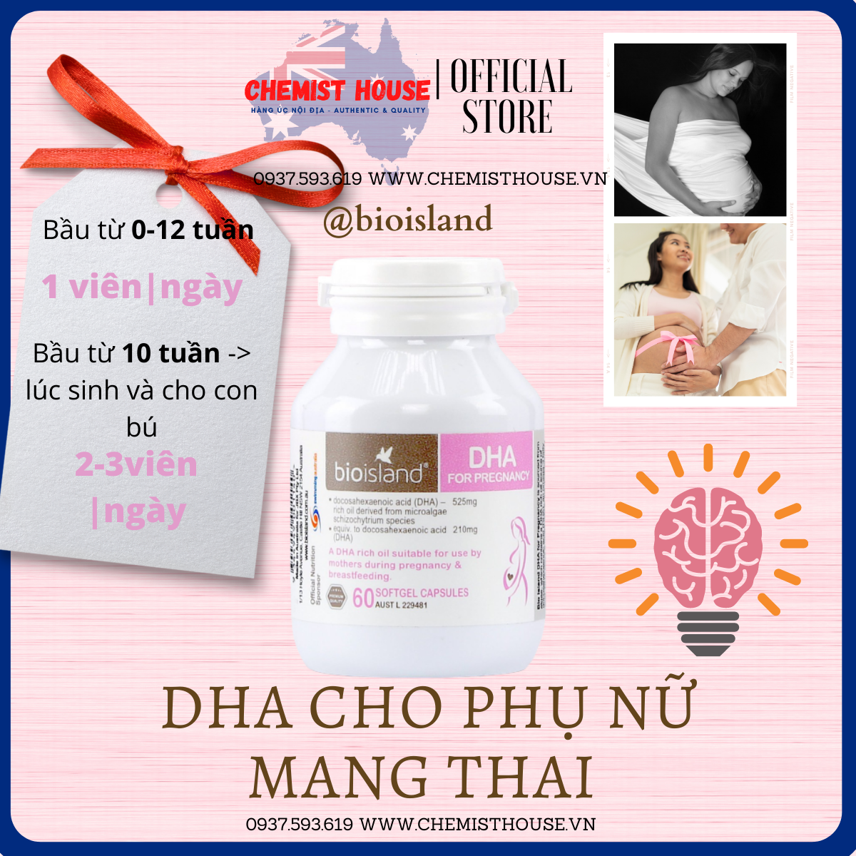 Combo Vitamin cho Mẹ Bầu 2 món (Elevit + DHA)