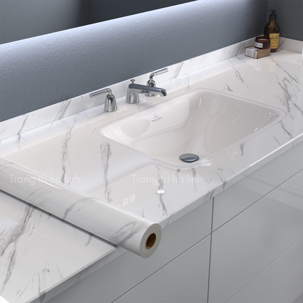 Decal dán bếp vân đá chống dầu mỡ dán bàn, tủ tường nhiều mẫu hoa văn đẹp khổ 1.2mx0.5m