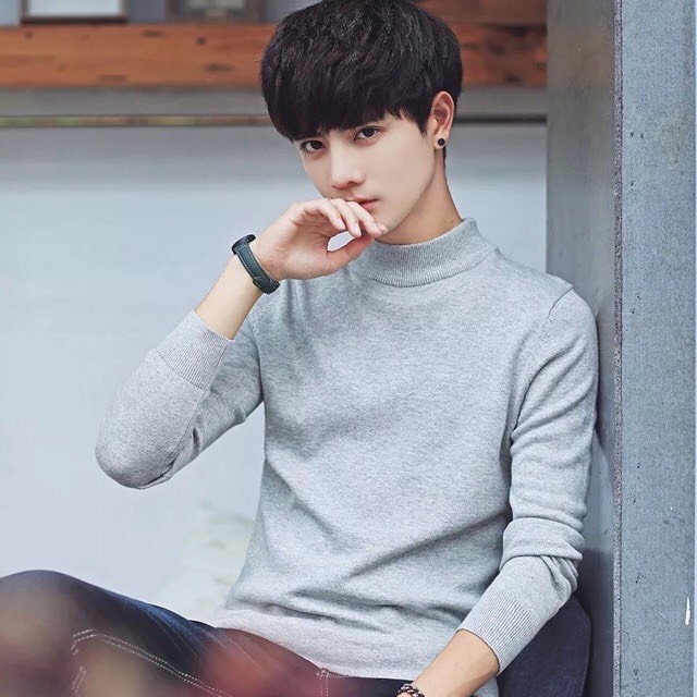 áo len nam cổ 3 phân đẹp ấm áp