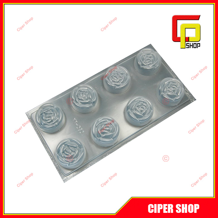 Khuôn nhựa làm thạch rau câu - Mẫu 8 hoa hồng - YT-030