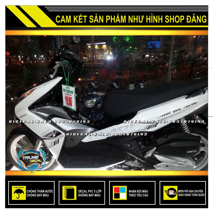 Tem rời airblade mẫu hãng đời 2015 trắng đen xám
