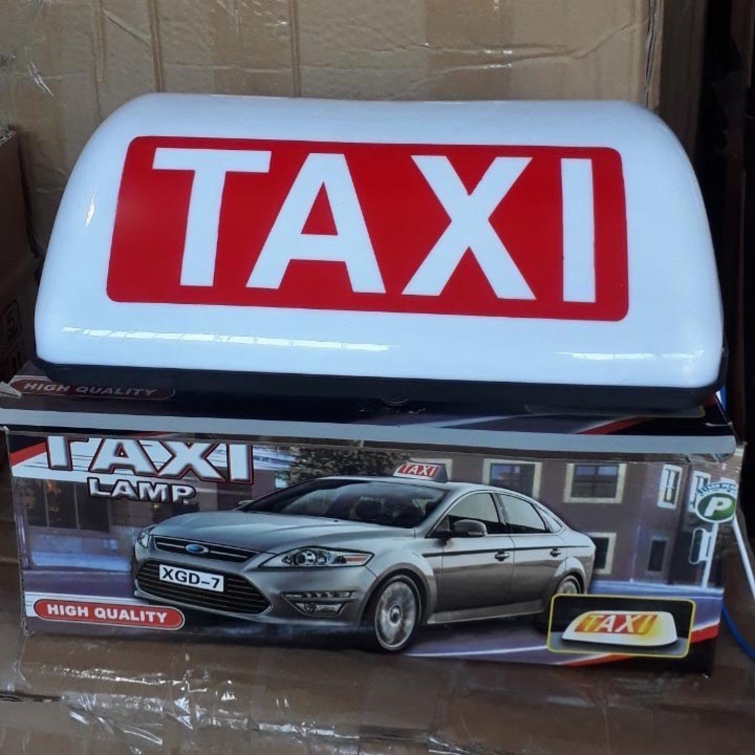 Mào TAXI đế nam châm -cỡ to 29 - 35cm 2 màu vàng và trắng