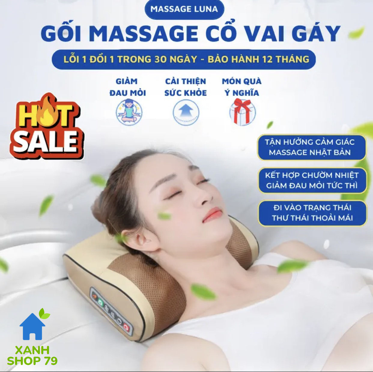 Gối massage hông ngoại 16 bi đa năng Gối massage cố vai gáy toàn thân công nghệ Nhật Bản đảo chiều trị liệu giảm đau - Gối massage lưng và cột sống máy massage cổ vai gáy dụng cụ massage cổ vai gáy gối mát xa hồng ngoại