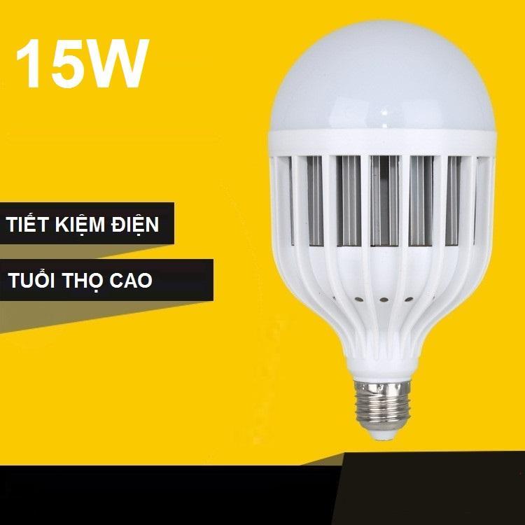 Bóng Đèn Led Tròn 15W Ánh Sáng Trắng (Có Tản Nhiệt)