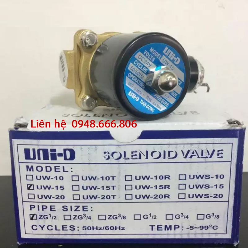 Van điện từ Uni-D DN15 đường kính van 20mm