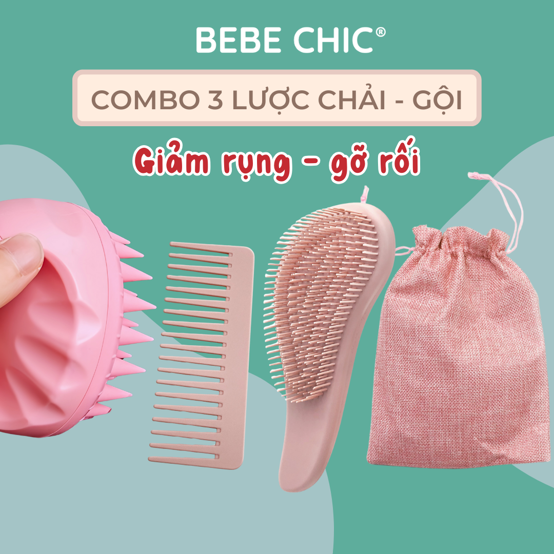 Combo Lược Gỡ Rối Và Lược Massage Da Đầu BEBECHIC