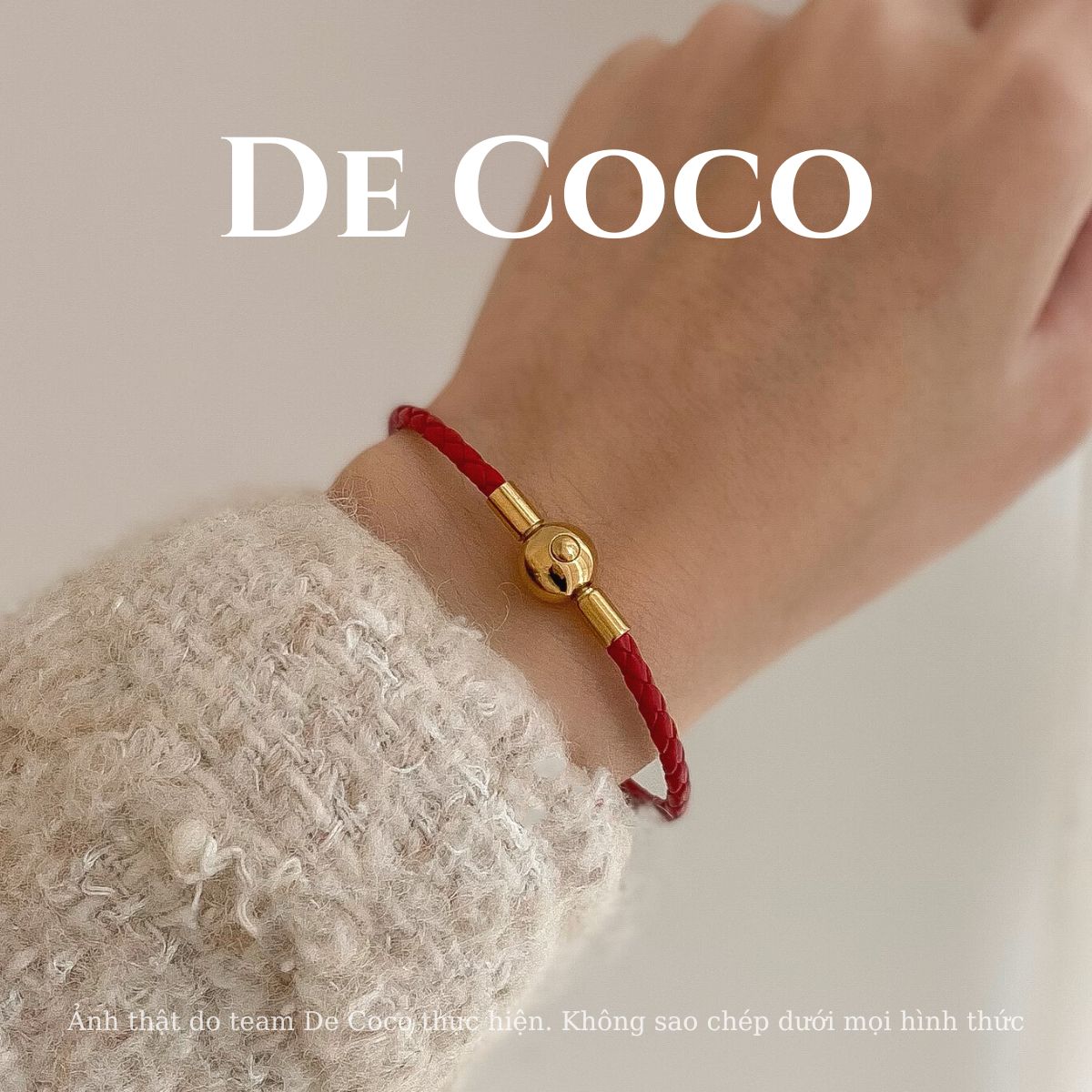 [KHÔNG ĐEN GỈ] Vòng tay màu đỏ may mắn Như Ý De Coco