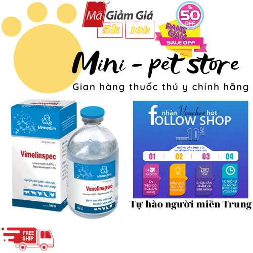 [00ML VIMELINCOSEPTRYL viêm phổi, viêm ruột, tiêu chảy, viêm khớp CHO GIA SÚC , GIA CẦM, CHÓ, TRÂU BÒ, HEO, DÊ, CỪU, GÀ, VỊT  THÚ Y VIMEDIM