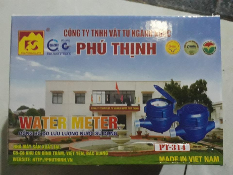 Đồng Hồ Nước Phú Thịnh, Đồng Hồ Đo Lưu Lượng Nước Phú Thịnh ( Có Giấy Kiểm Định ).