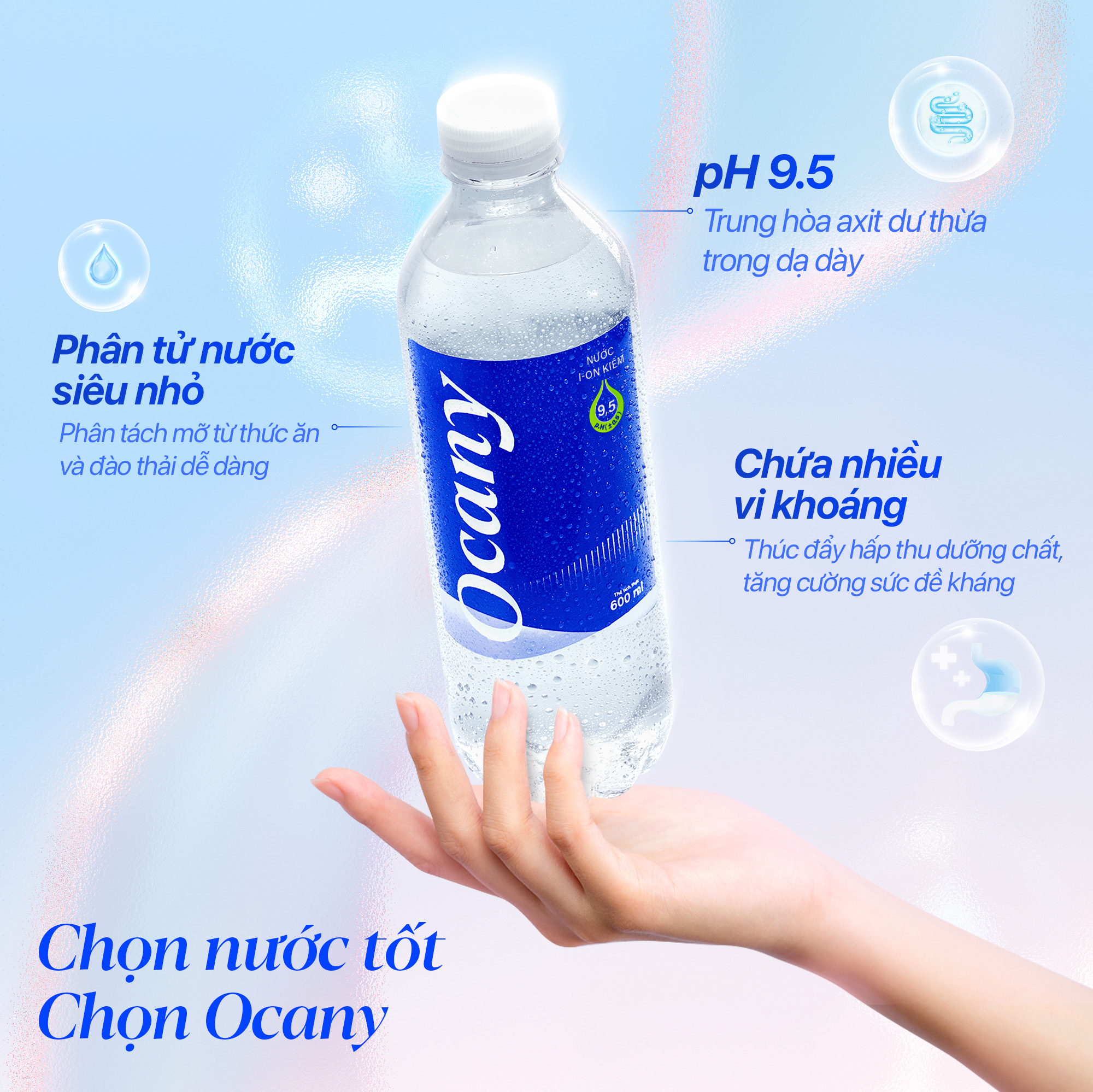 Ocany alkaline ionized drinking water 350ml bottle