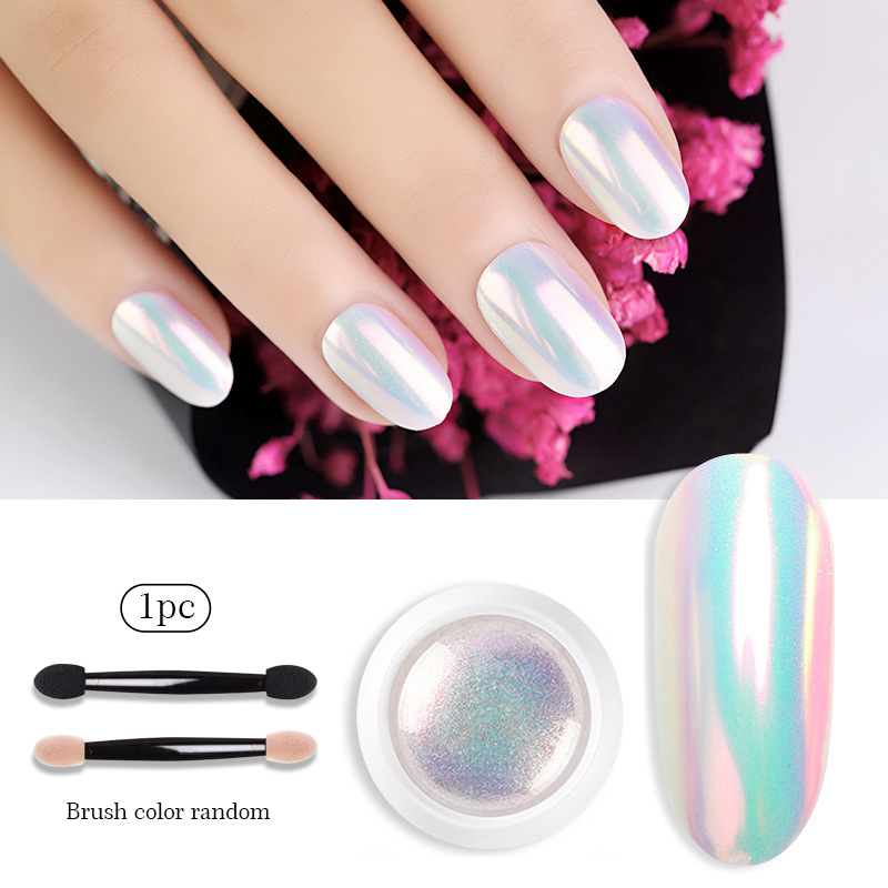 Bột tráng gương ánh ngọc trai trang trí móng Set 6 hũ