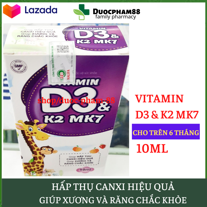 Vitamin D3 K2 MK7 giúp tăng chiều cao, chống còi xương, 10 ml