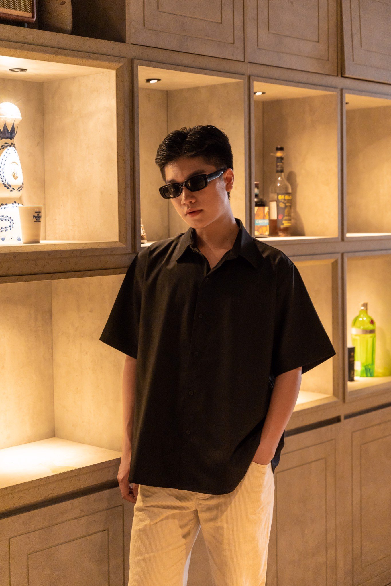 Grimm DC Áo New York shirt // Midnight black