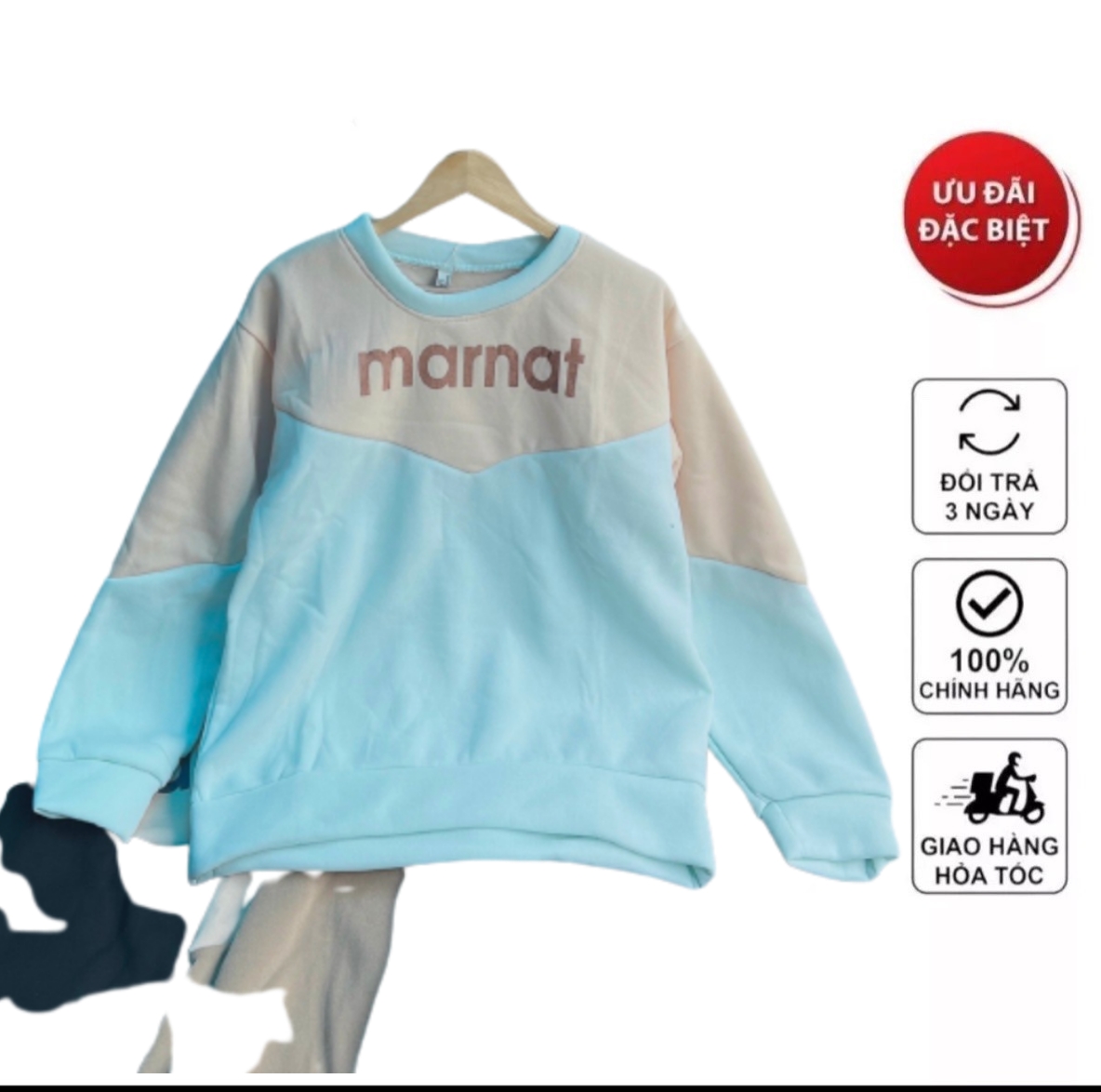 Áo sweater nỉ in chữ marnat, áo sweater nam nữ 2 màu hot trend bigbang