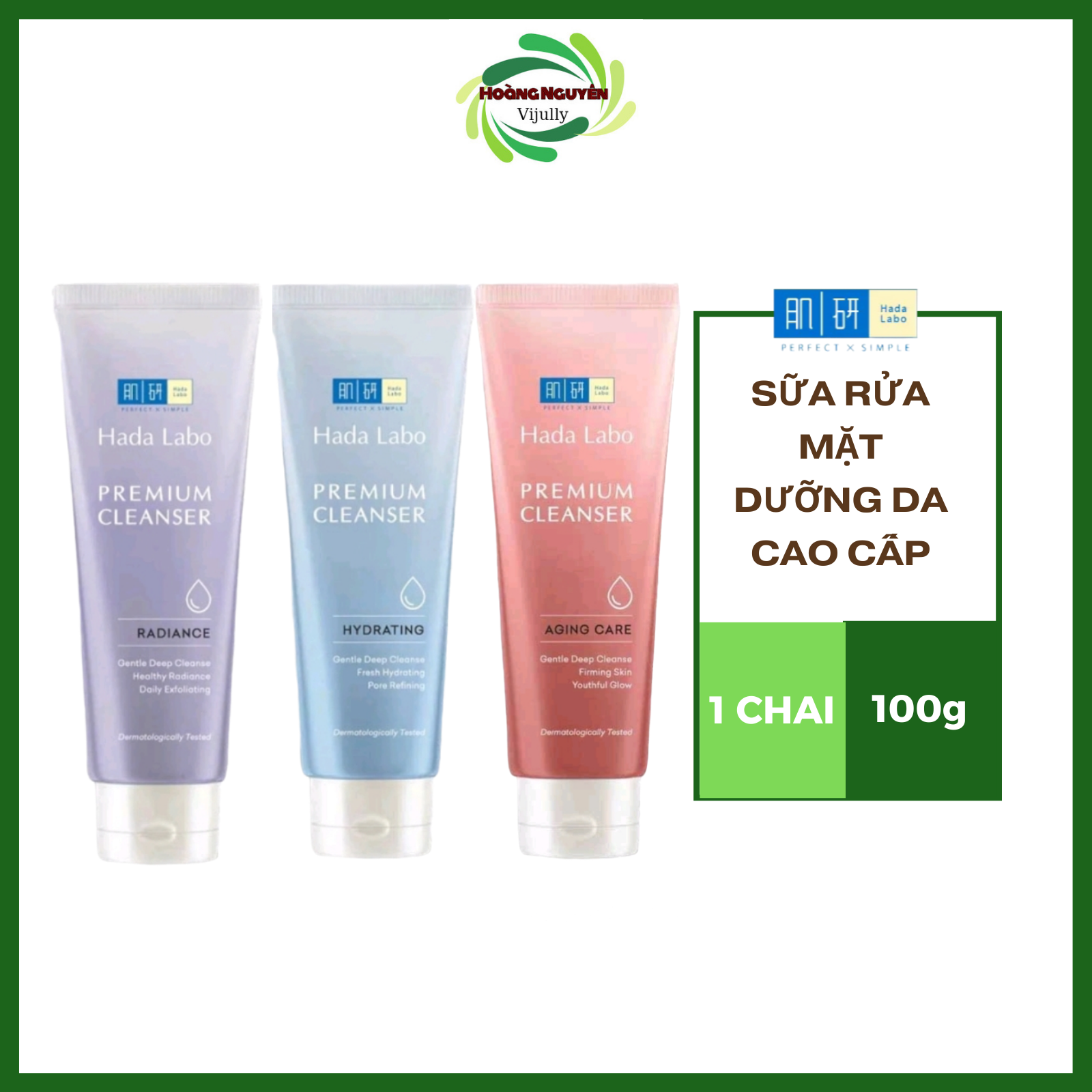 Sữa Rửa Mặt Hada Labo Chăm Sóc Da Cao Cấp  Premium 100g