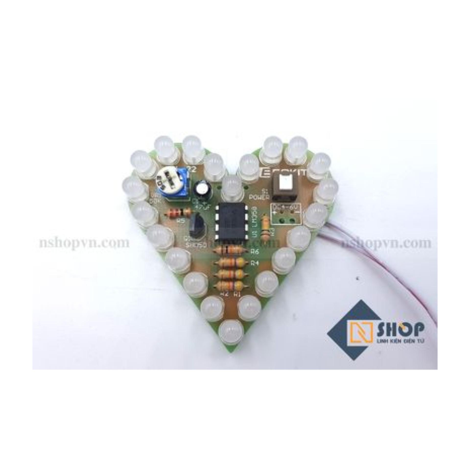 Mạch led trái tim tự ráp