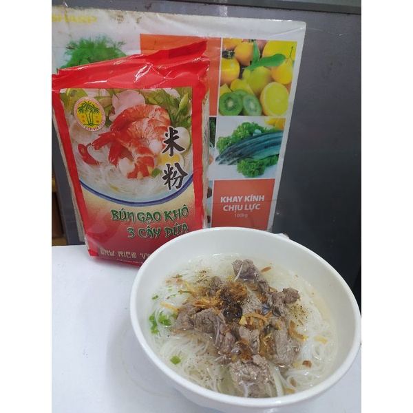 Sỉ 1 cây Bún Gạo Khô 3 Cây Dừa 500g
