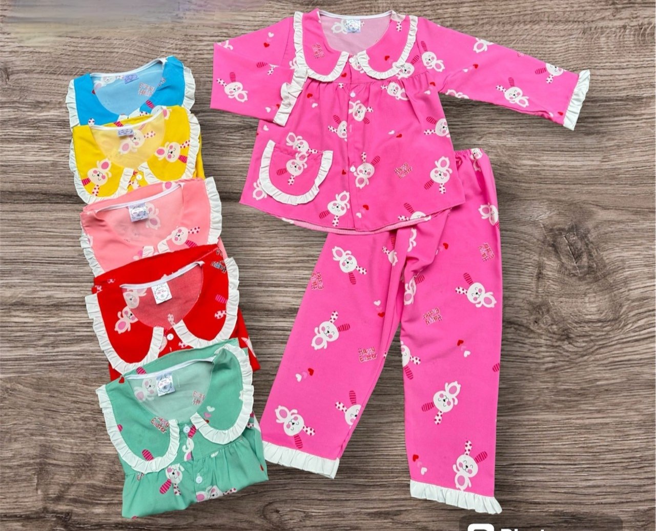 Combo 3 bộ lụa tay dài cổ sen bé