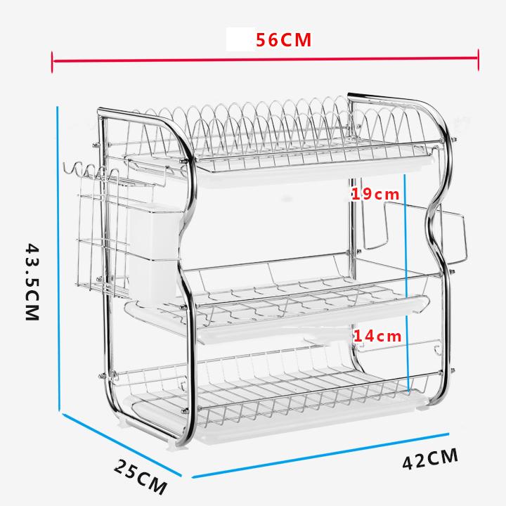 Kệ bát đũa inox 3 tầng