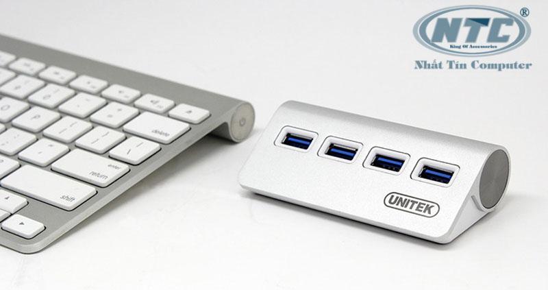 HUB chia USB 3.0 Unitek Y-3186 ra 4 cổng USB - hỗ trợ tốc độ lên đến 5Gbps (Trắng) - Nhất Tín Computer