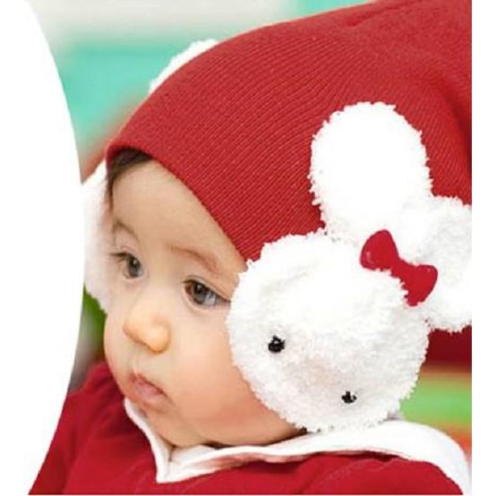 Nón bịt tai thỏ cho bé sơ sinh từ 6-24 tháng