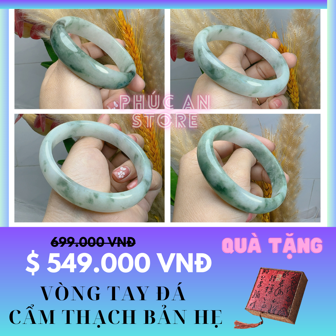 [HÀNG XỊN GIÁ TỐT] Vòng tay Đá Cẩm Thạch Xanh Ngò nguyên khối tự nhiên 100% Natural Jadeite đủ size, Chất ngọc trong lên nước theo thời gian - Quà tặng Mẹ, Chị gái, Sếp Nữ sang trọng - ĐẶC BIỆT TẶNG HỘP GẤM