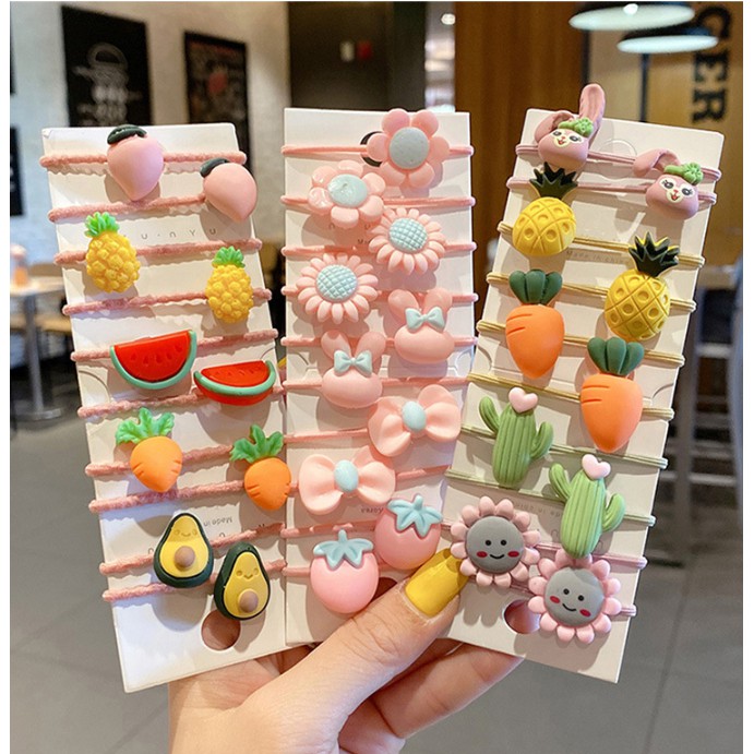 Set 10 chun buộc tóc dễ thương cho mẹ và bé