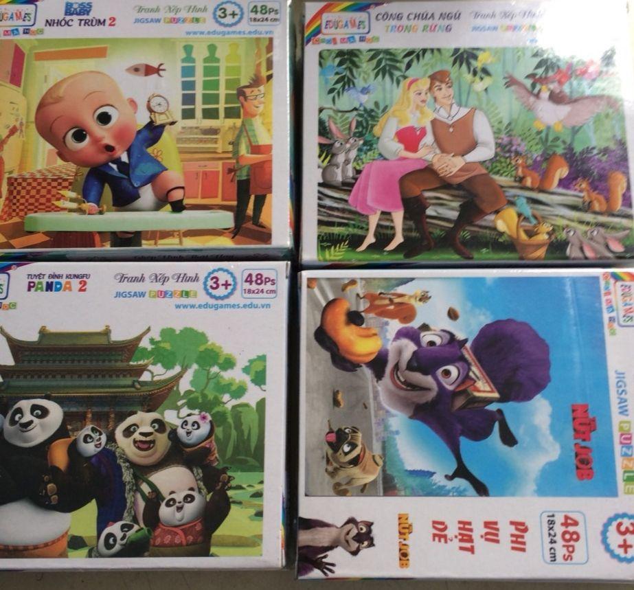 [HCM]Combo 4 bộ xếp hình 48 miếng ghép Edugames