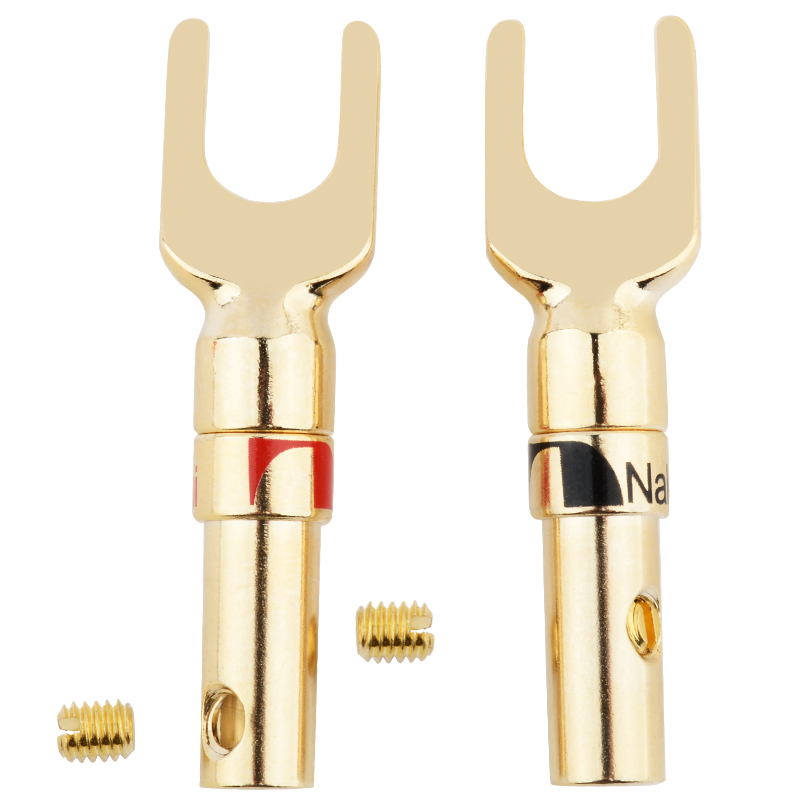 banana head U-shaped plug speaker wire terminal sound audio Y plug amplifier speaker plug